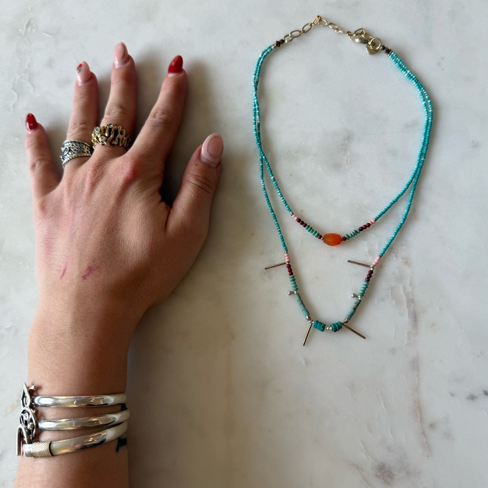 Fun Beaded Turquoise Layered Necklace